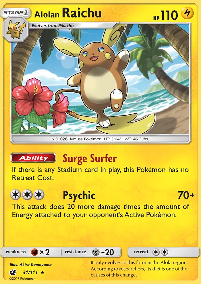 Alolan Raichu Pokémon card
