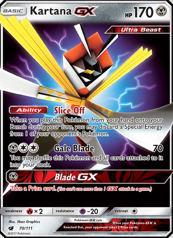 Kartana GX Pokémon card