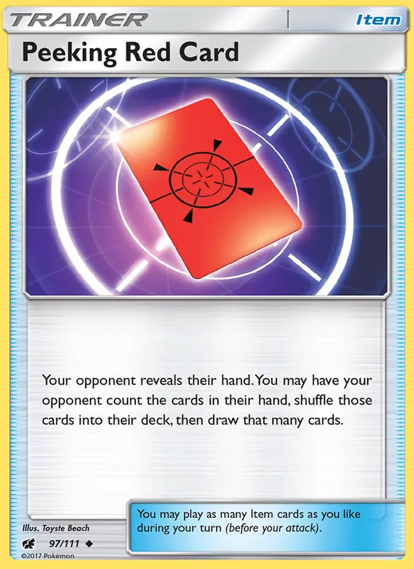 Peeking Red Card card