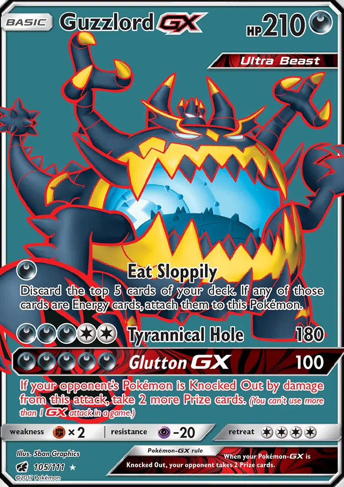 Guzzlord GX Pokémon card