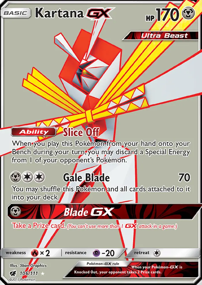 Kartana GX Pokémon card