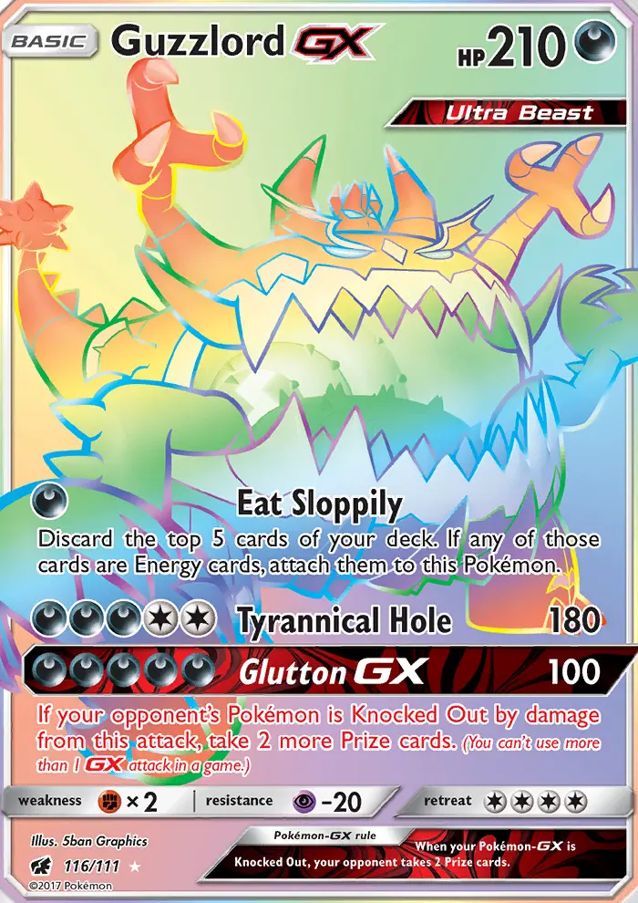 Guzzlord GX Pokémon card