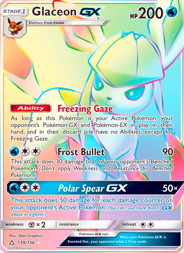 Glaceon GX Pokémon card