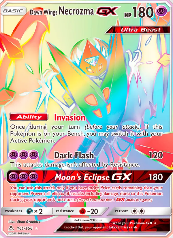 Dawn Wings Necrozma GX Pokémon card