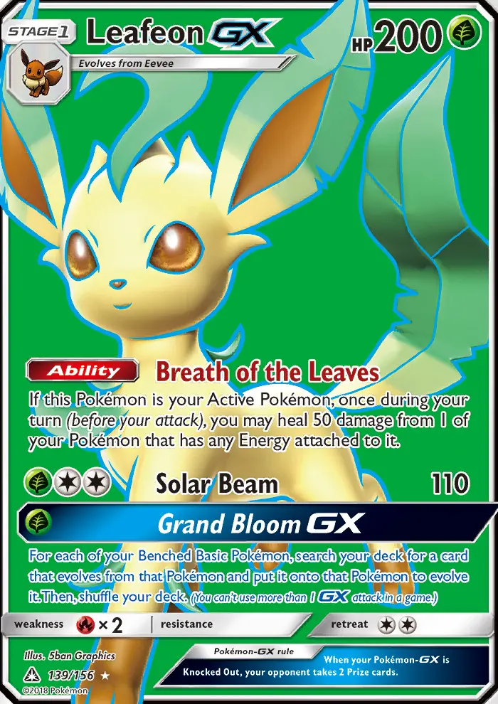 Leafeon GX Pokémon card