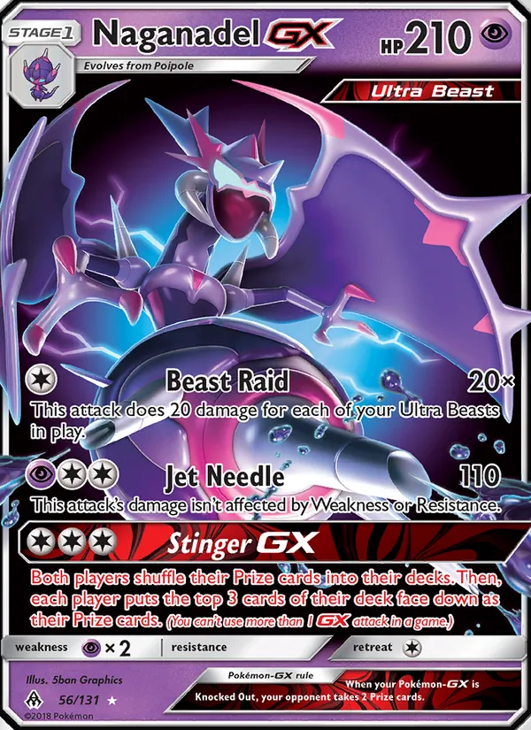 Naganadel GX Pokémon card