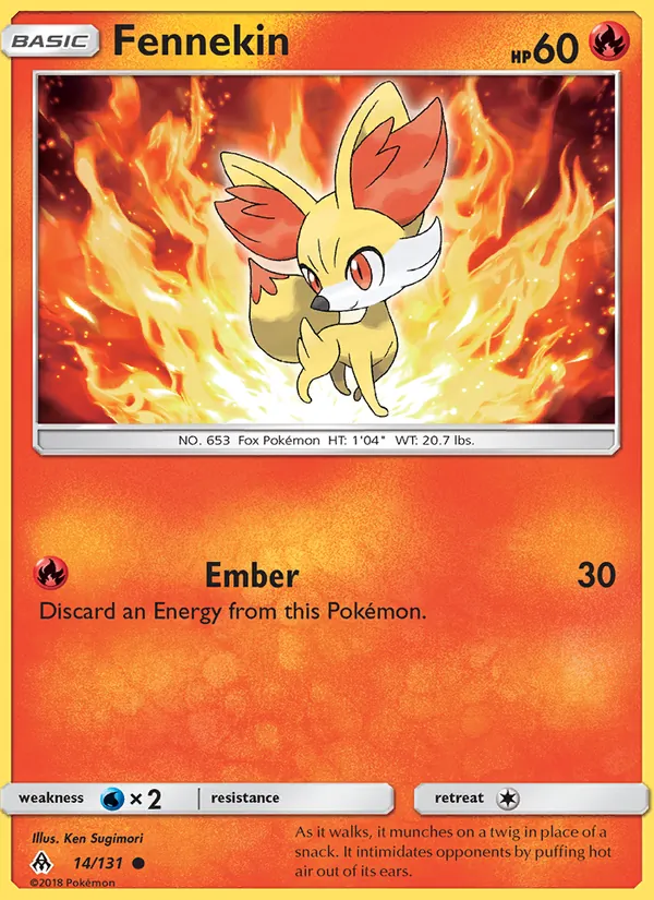 Fennekin Pokémon card