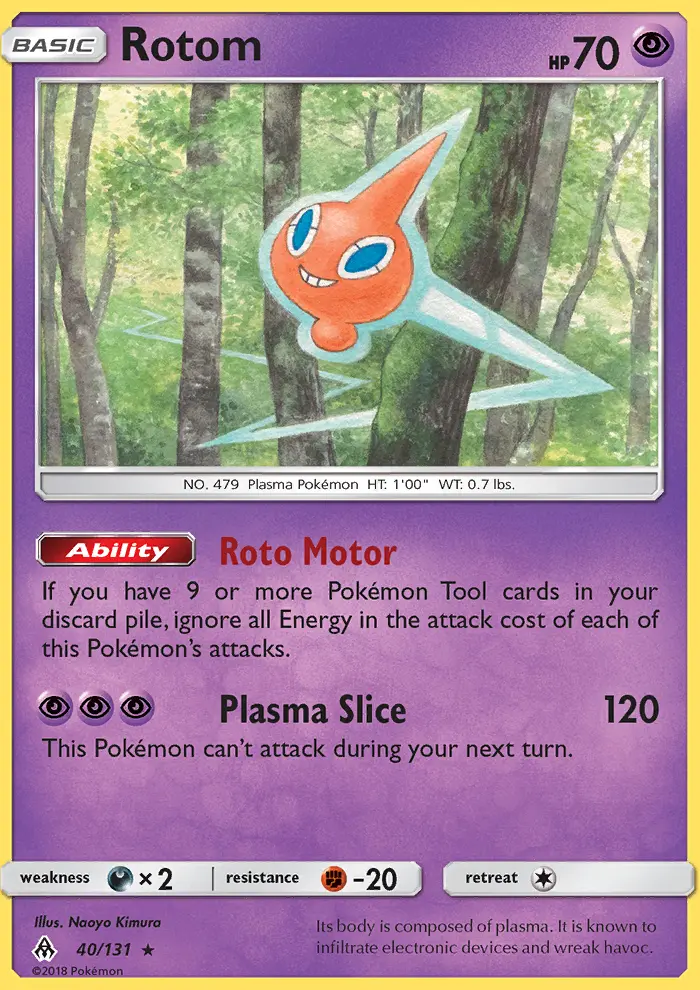 Rotom Pokémon card