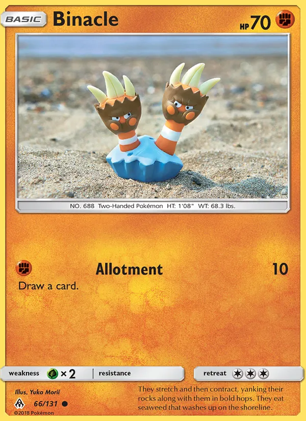 Binacle Pokémon card