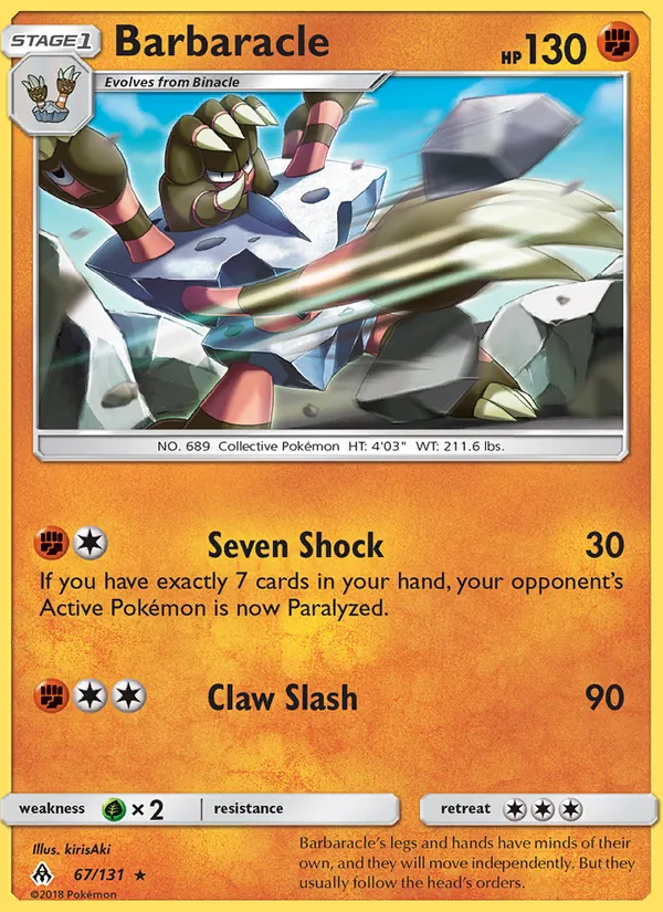 Barbaracle Pokémon card