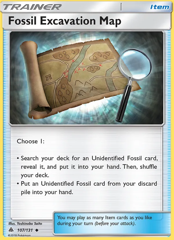 Fossil Excavation Map card