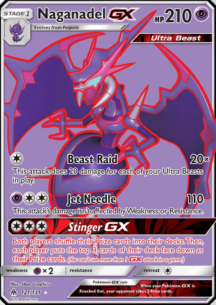 Naganadel GX Pokémon card
