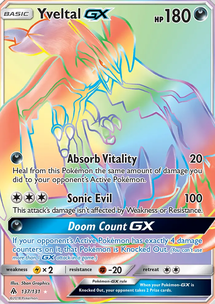 Yveltal GX Pokémon card