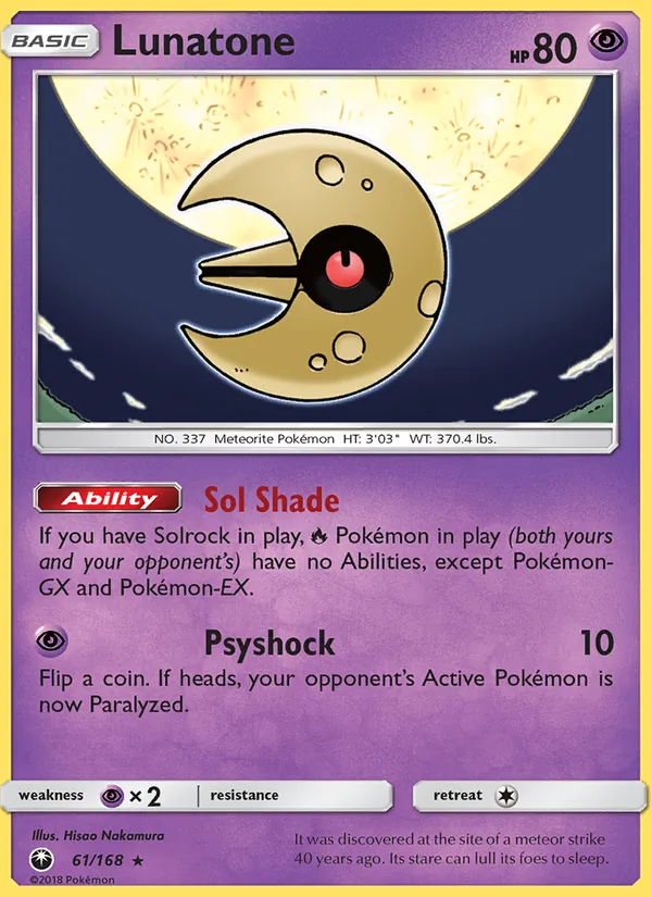 Lunatone Pokémon card