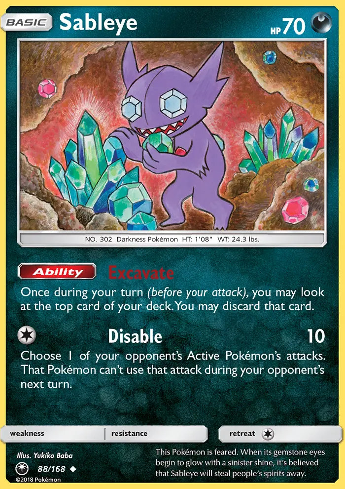 Sableye Pokémon card