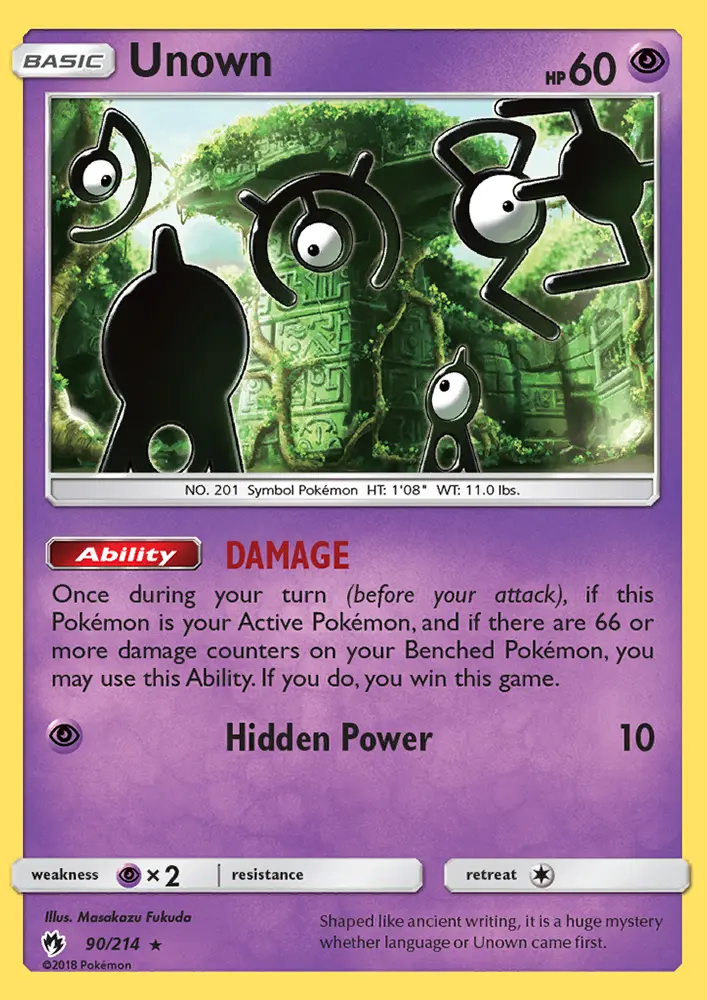 Unown Pokémon card