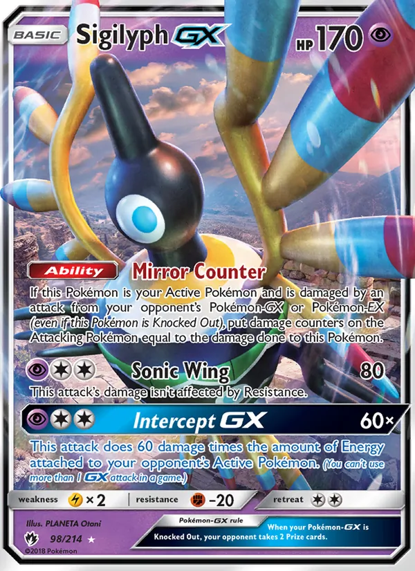 Sigilyph GX Pokémon card