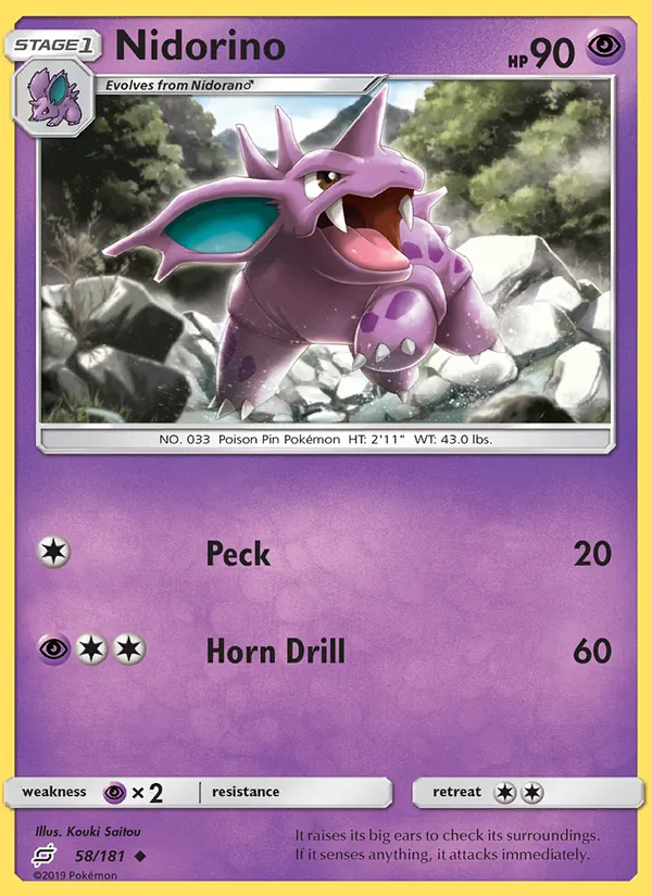 Nidorino Pokémon card
