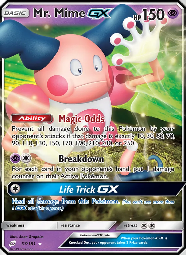 Mr. Mime GX Pokémon card