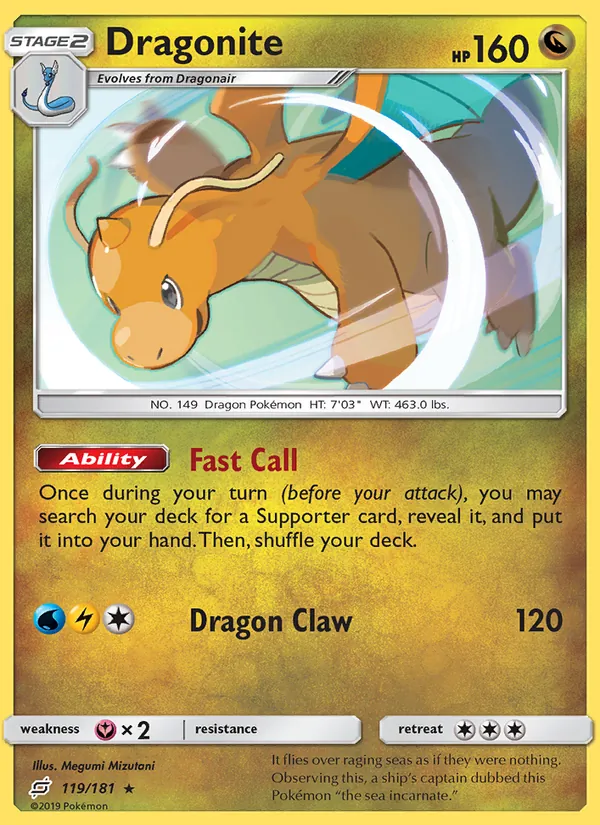 Dragonite Pokémon card