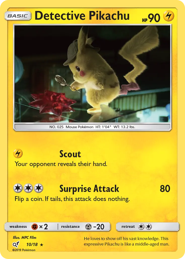 Detective Pikachu Pokémon card
