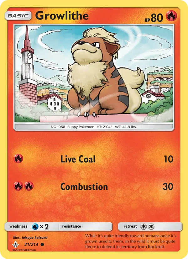 Growlithe Pokémon card