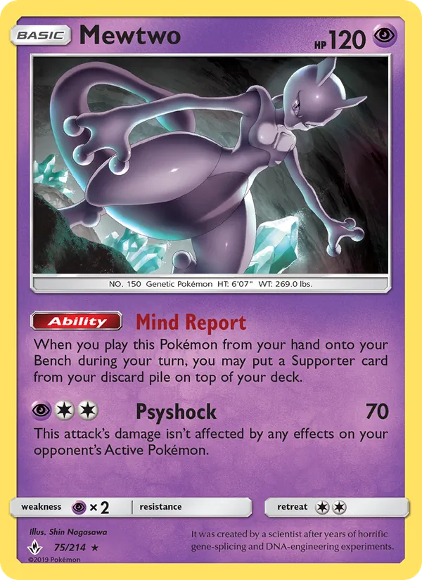 Mewtwo Pokémon card
