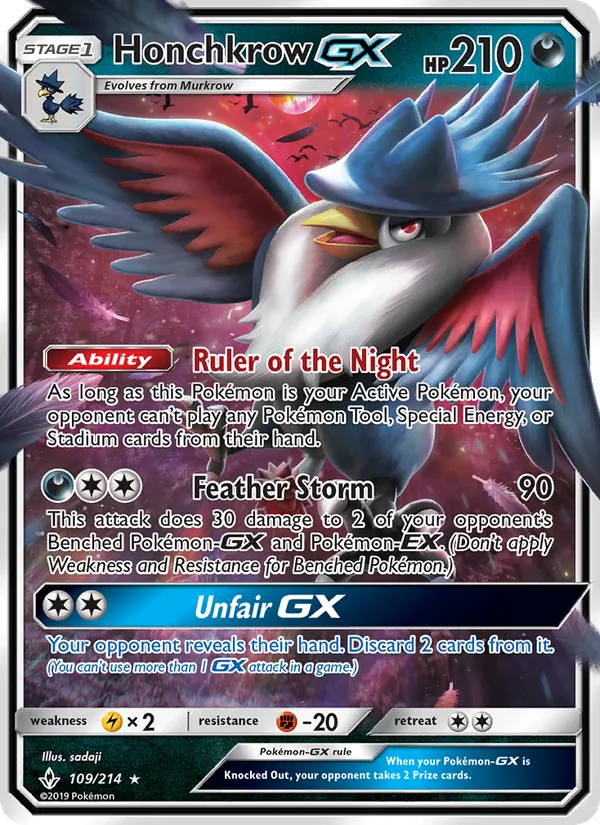 Honchkrow GX Pokémon card