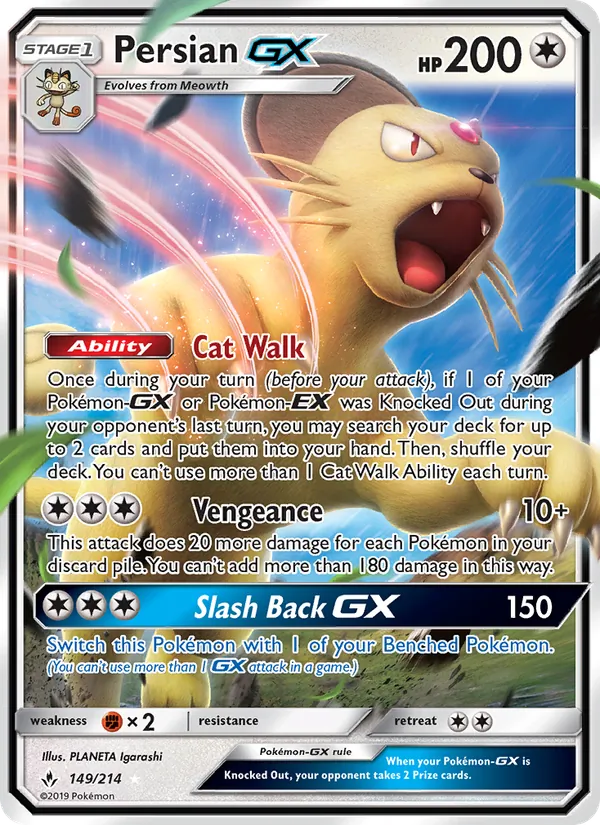Persian GX Pokémon card