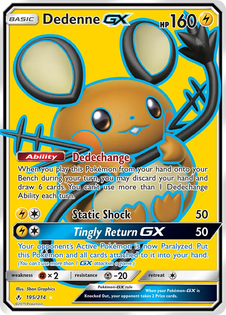 Dedenne GX Pokémon card