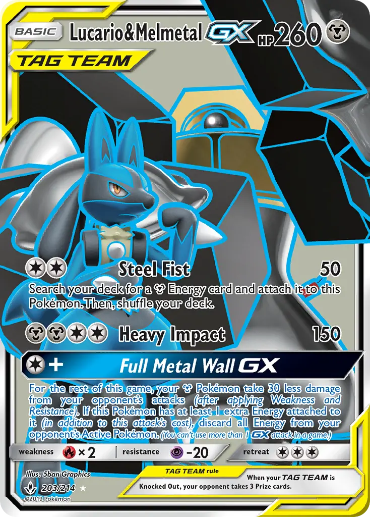 Lucario & Melmetal GX Pokémon card