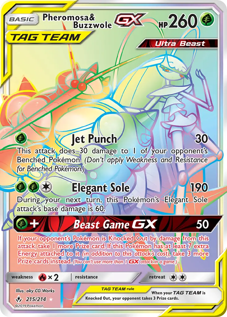 Pheromosa & Buzzwole GX Pokémon card