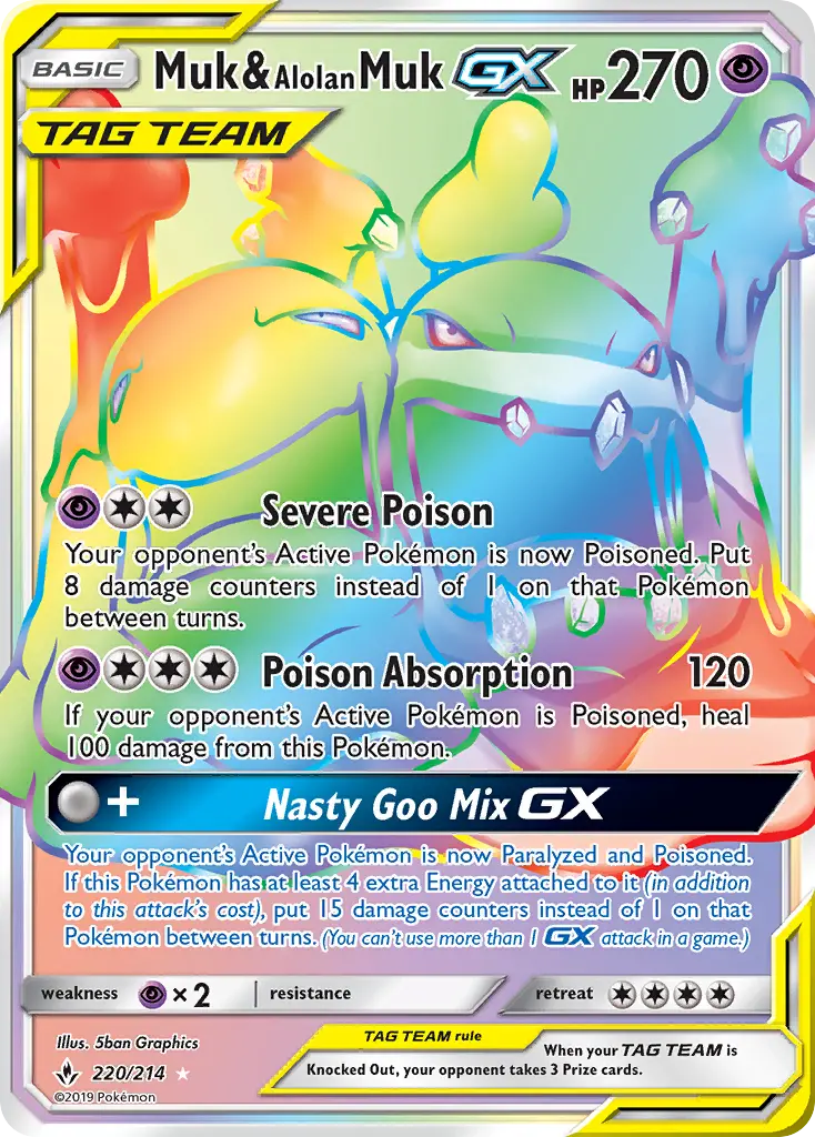 Muk & Alolan Muk GX Pokémon card