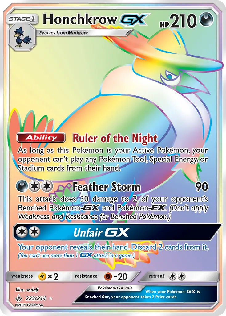 Honchkrow GX Pokémon card