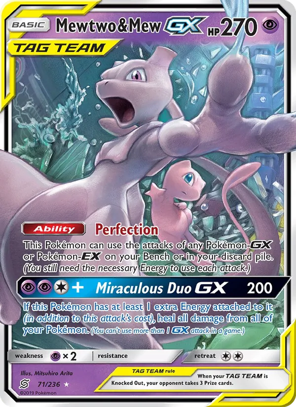 Mewtwo & Mew GX Pokémon card