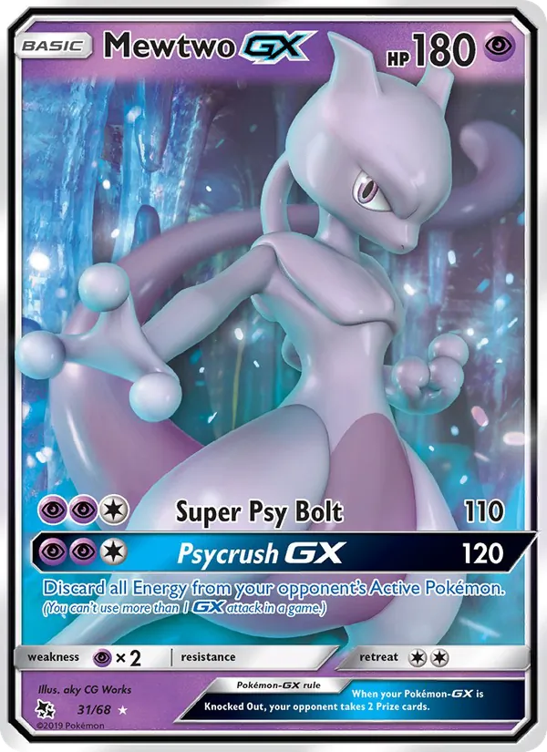 Mewtwo GX Pokémon card