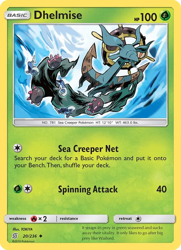 Dhelmise Pokémon card