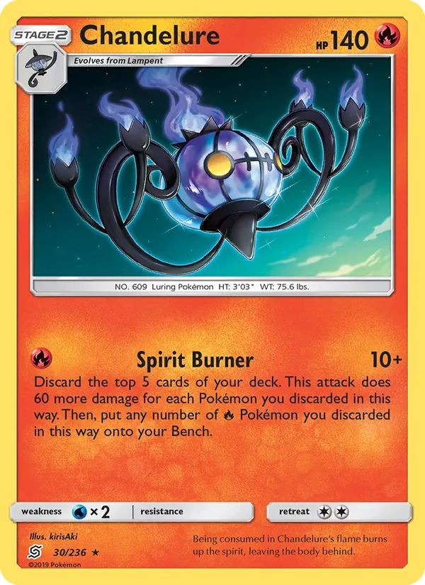 Chandelure Pokémon card