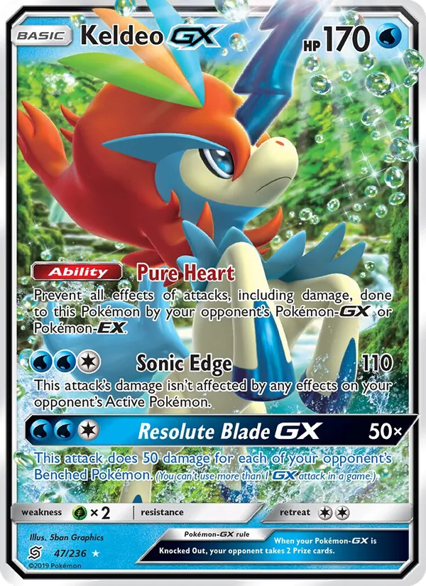 Keldeo GX Pokémon card