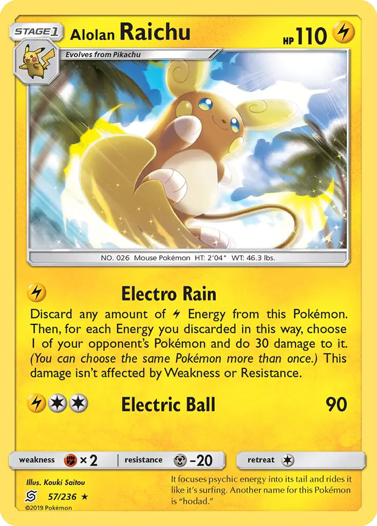 Alolan Raichu Pokémon card