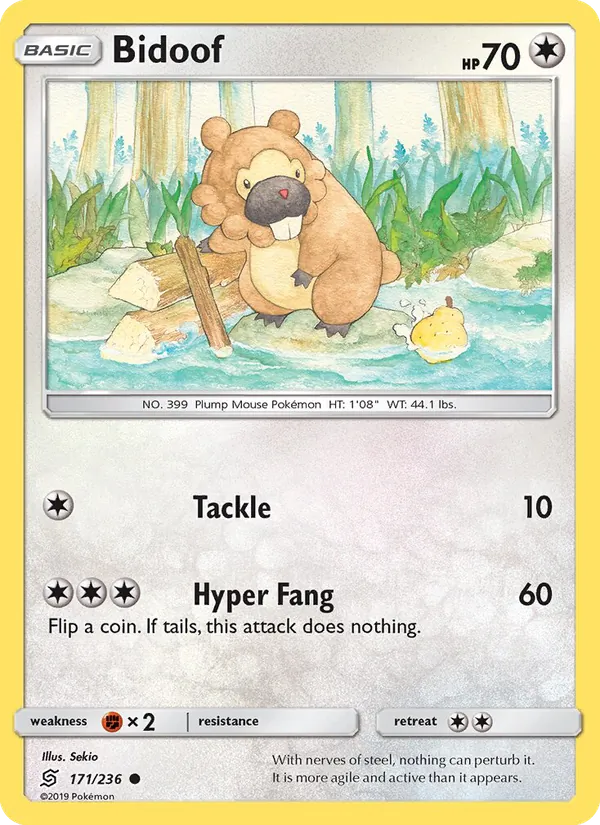 Bidoof Pokémon card