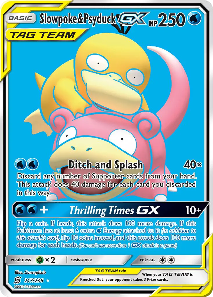Slowpoke & Psyduck GX Pokémon card