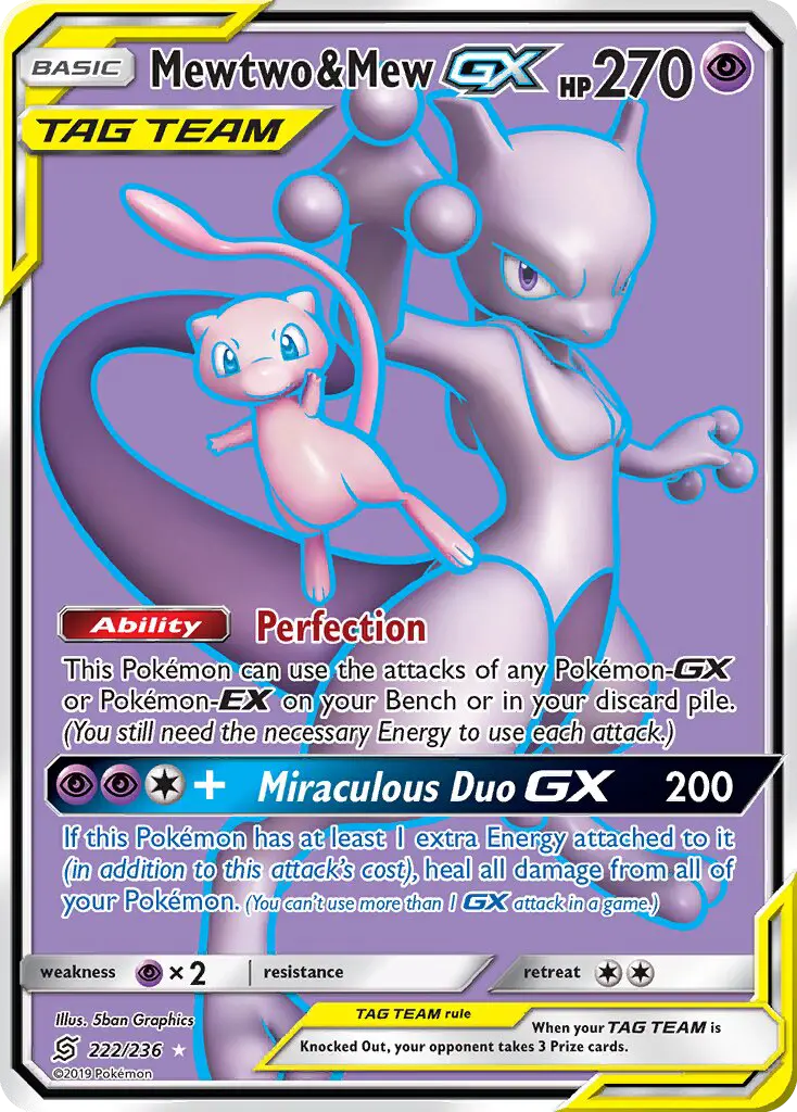 Mewtwo & Mew GX Pokémon card