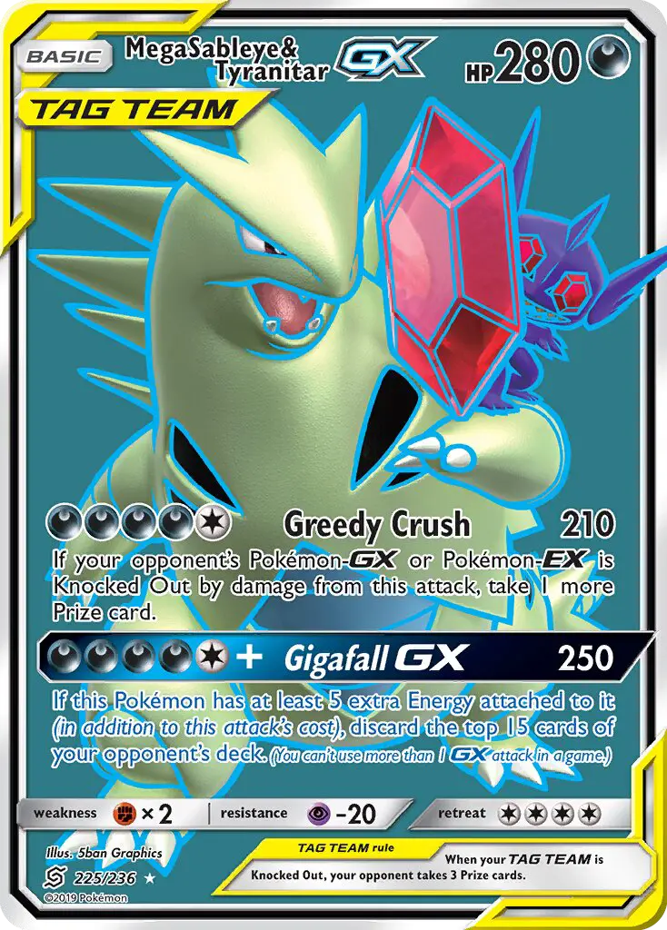 Mega Sableye & Tyranitar GX Pokémon card