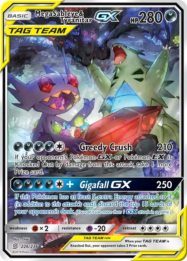 Mega Sableye & Tyranitar GX Pokémon card