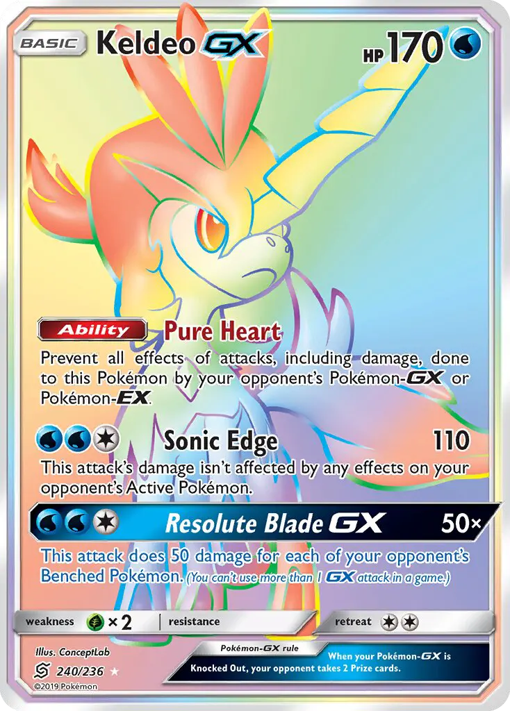 Keldeo GX Pokémon card