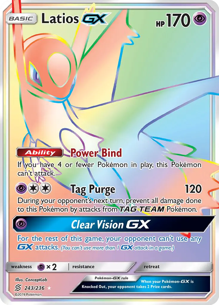 Latios GX Pokémon card