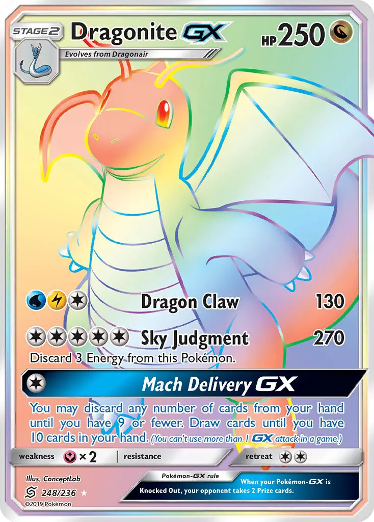 Dragonite GX Pokémon card