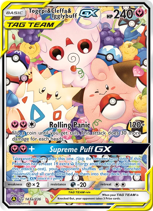 Togepi & Cleffa & Igglybuff GX Pokémon card