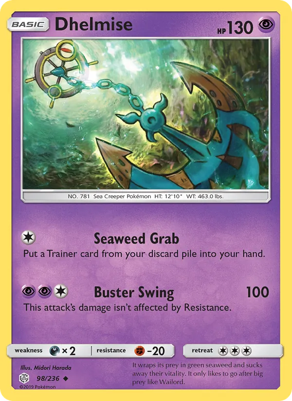 Dhelmise Pokémon card